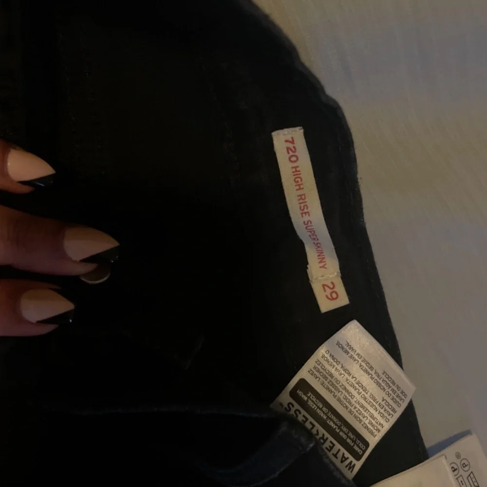 Black Ripped High Rise Levis Jeans - Picture 3 of 5